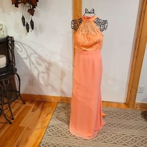 open lace back dress Simple Blue Spaghetti Straps Backless A-Line Prom Dresses Pic Color / US16